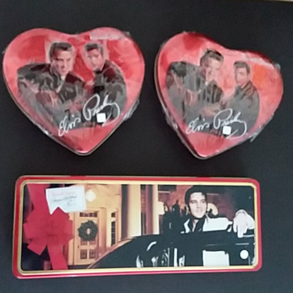 3 Elvis Presley Russell Stover Candy Tins Vintage